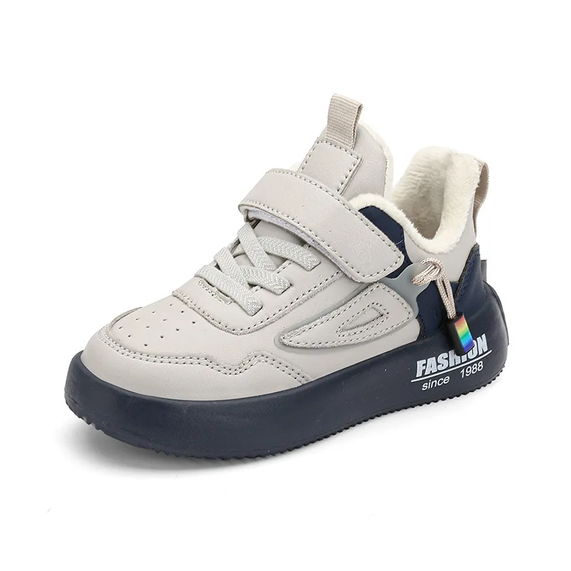 Children Sports Shoes Autumn Winter Leather Waterproof Kids Sneakers Boys Winter Plush Warm Sneakers Casual Shoes Size 26-38