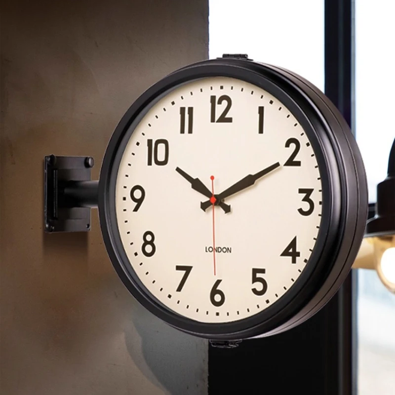 

Double Sided Wall Clock Modern Silent Non-Ticking Corner Clock for Living Room Designer Stylish Wall Decorative Silent Timepiece