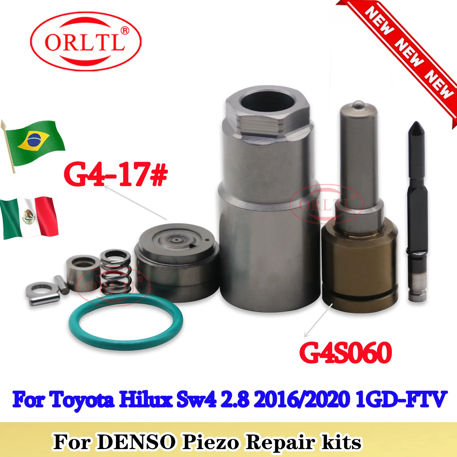 

ORLTL 23670-0E060 G4 РЕМОНТНЫЕ КОМПЛЕКТЫ ДЛЯ ИНЖЕКТОРА НАСАДКА G4S060 + пластина VALVE 17 # ДЛЯ Toyota Hilux 1GD-FTV 236700 E060