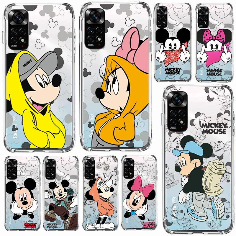 

Mickey Minnie Couple Phone Case for Redmi Note 12 11 11S 11T 10 10S 9 9S 9T 8T 8 Pro Plus Transparent Soft Shell Cover