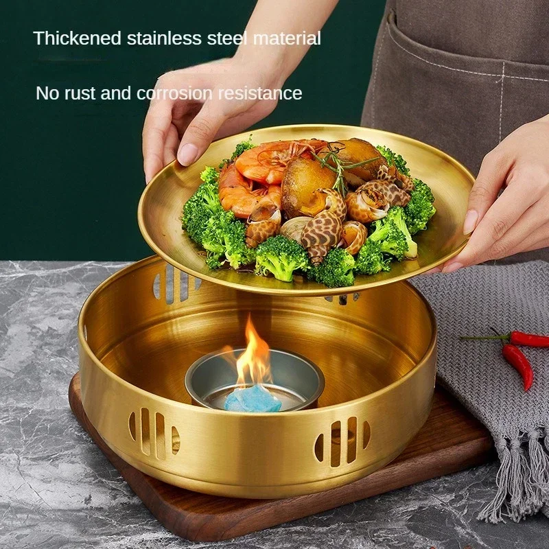 Insulation Stove BBQ Grill Korean Style Barbecue Stainless Steel Alcohol Stove Suitable for Home Commercial Brazier Camping