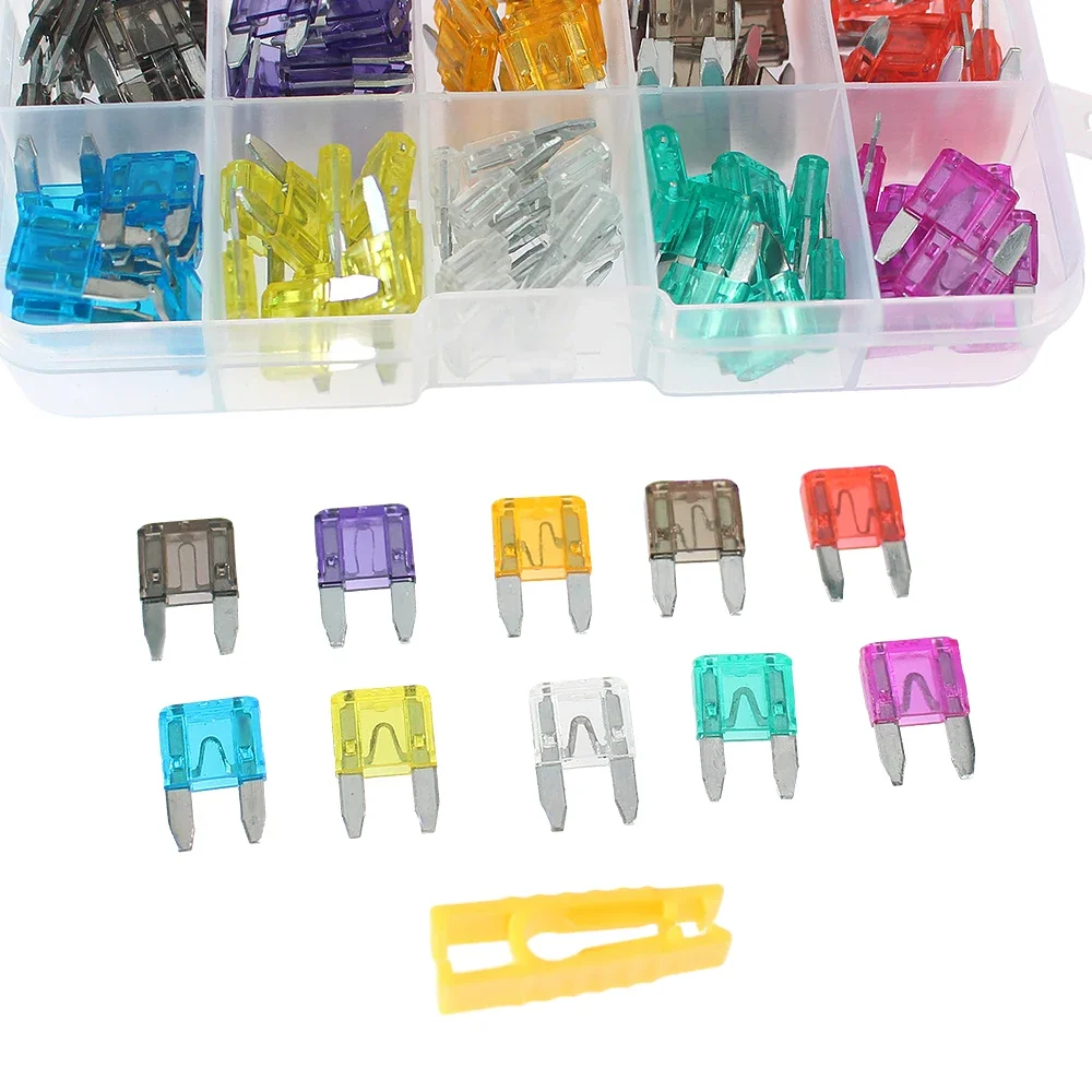 10pcs 100pcs Car Fuse Assortment Set Profile Small Size Blade Type Fuse Auto Car Truck 2A-40A with Clip