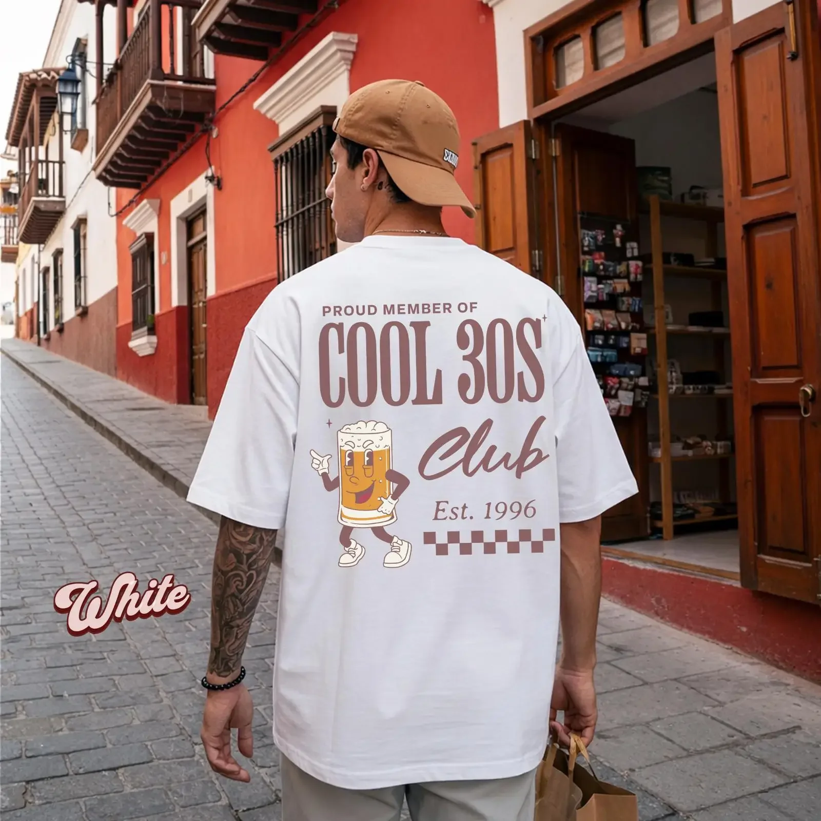 Cool 30s Club T Shirt Funny 30th Birthday Retro Beer Vintage SweaT for Men Millennial  vintage Washed Slightly streetwear