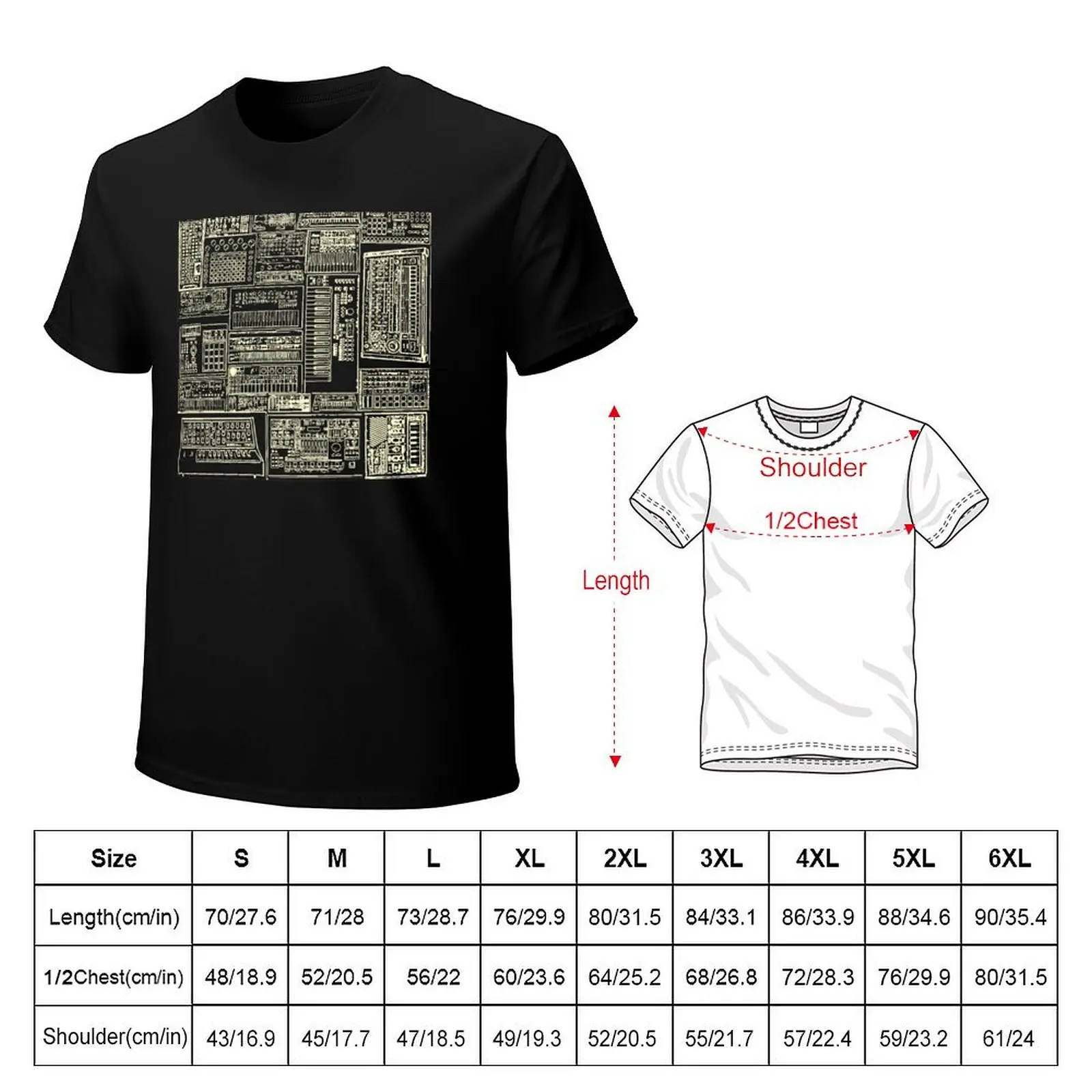 Synthesizer Fan Composition white T-Shirt t shirts cotton 100% T-Shirt