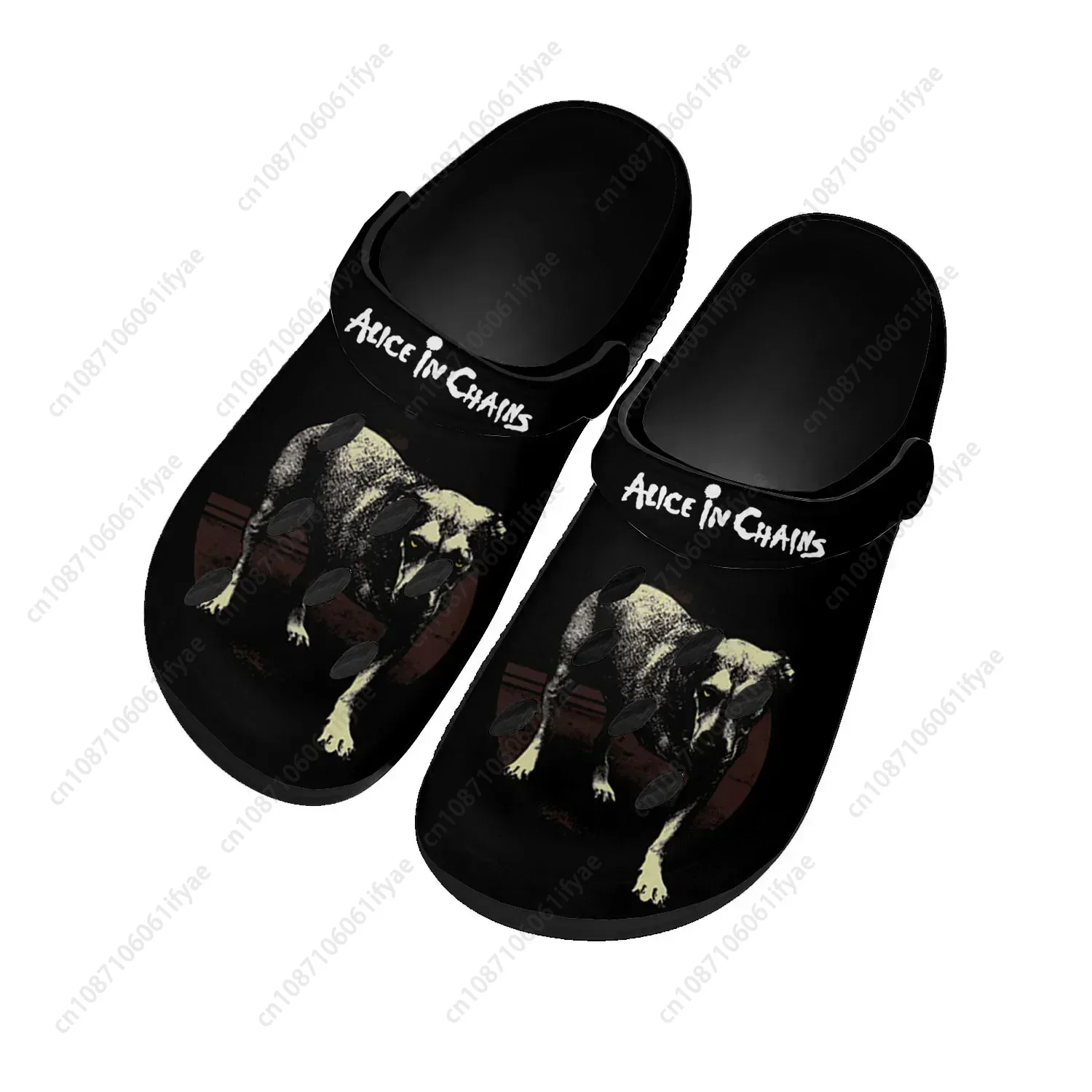 

Alice In Chains Metal Rock Band Pop Home Clogs Custom Water Shoes Mens Womens Teenager Shoes Clog Breathable Beach Hole Slippers