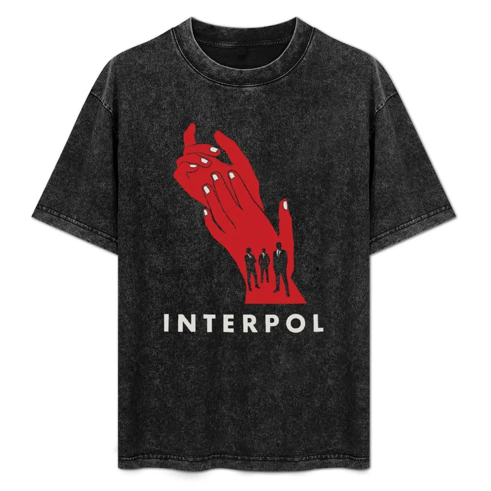 

Interpol hands red T-Shirt luxury designer football t shirt summer clothes sports fans black t shirts for men