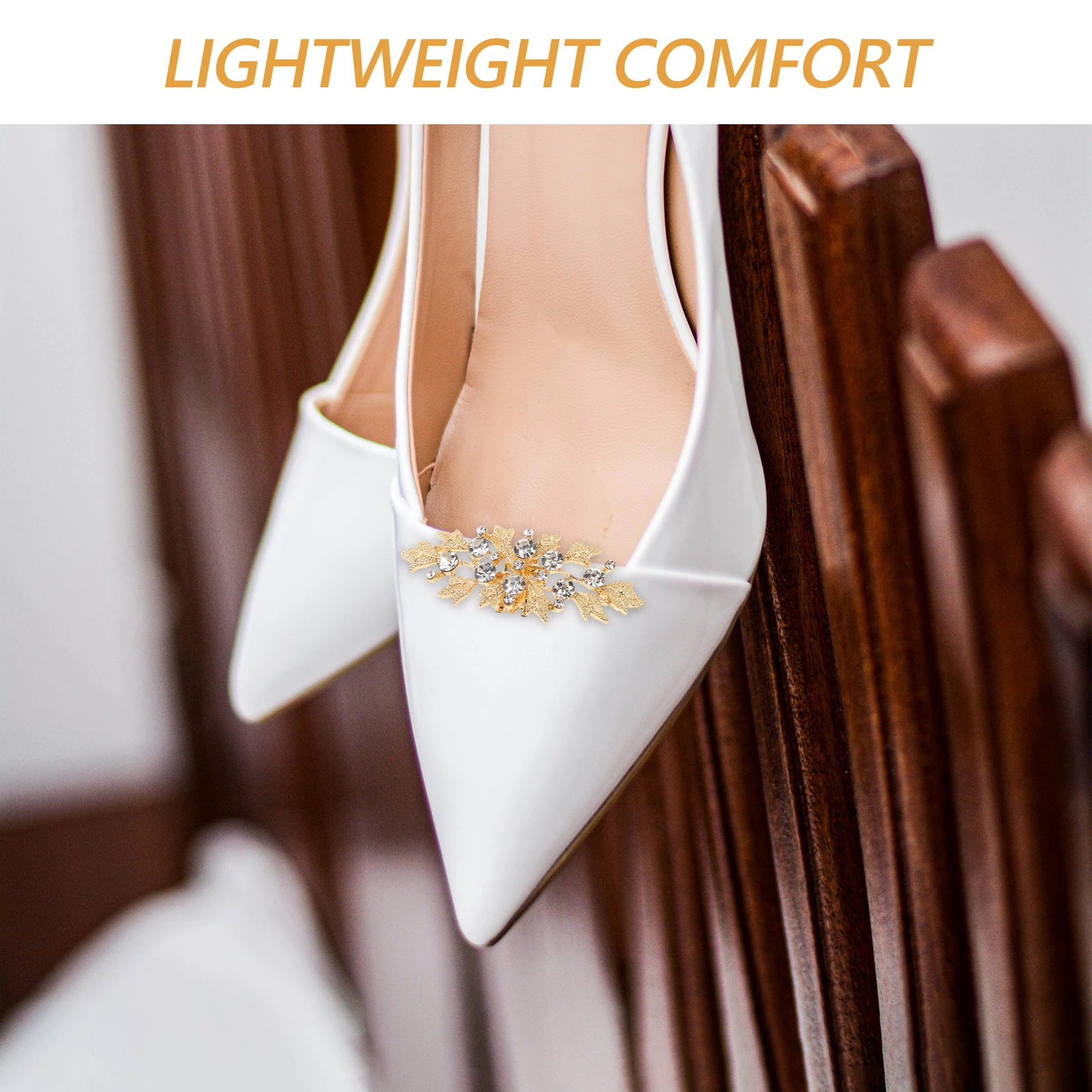 

2pcs Rhinestone Shoe Buckles Elegant Bridal High Heel Clips Grace Floral Embellishments Party Decorations Detachable