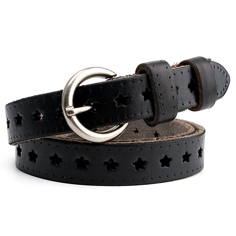 حزام جينز نسائي من جلد البقر بطبقة علوية، حزام بنطلون نسائي عصري بسيط ومتعدد الاستخدامات