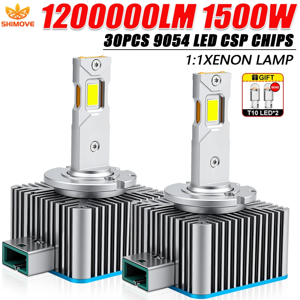 Bombilla LED Canbus para Faros Delanteros D1S D3S D2S D4S D8S D2R D4R, Luces LED para Automóvil, 1200000LM, Actualización de Xenón 1:1, Lámpara Automotriz Ultrapotente