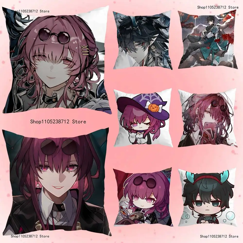

H-Honkai K-Kafka D-Dans Heng Pillow Case Plush Fabric Soft Pillowcase Double Sided Print Sofa Cushion Cover Throw