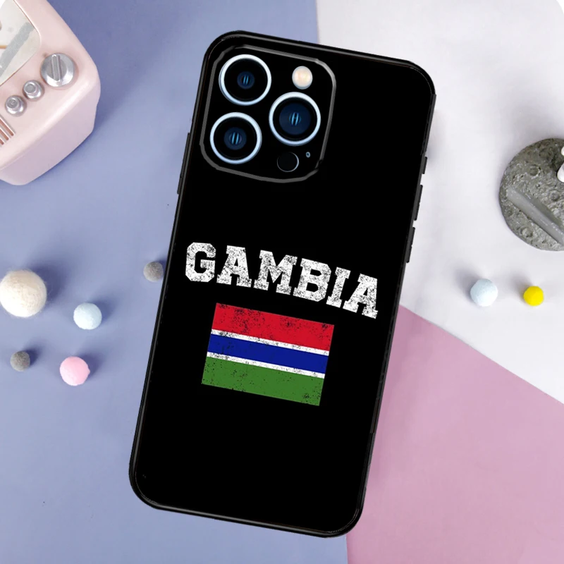 Gambia Flag Case For iPhone 16 15 14 Pro 11 12 13 Pro Max XS X XR Plus 12 13 Mini Soft Cover