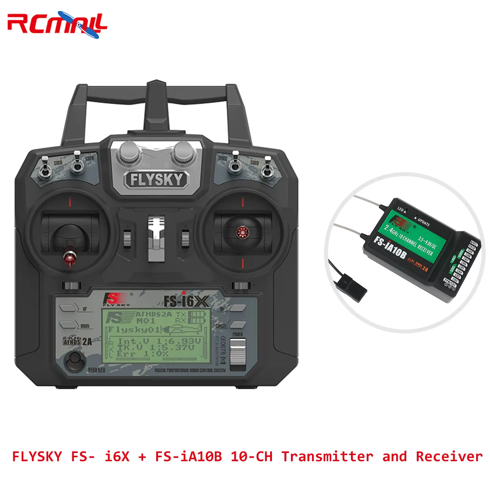 FLYSKY FS-i6X 10-channel Transmitter and Receiver 2.4GHz Wireless Frequency Remote Control for Fixed-wing Helicopter Glider Boat