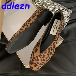 New Fashion Leopard print Footwear Flat With Shoes For Women Slides Casual Soft Female Slip On Flats Ladies Shallow Shoes