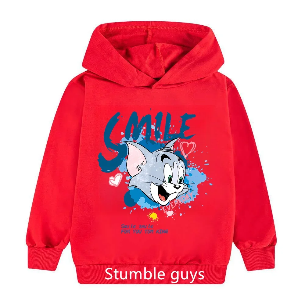 Children\'s Hoodie Cat and Mouse Cartoon Cute Hoodie Fine Printed Sports Hoodie Casual Wear with Men and Women Alike Jerry Tom