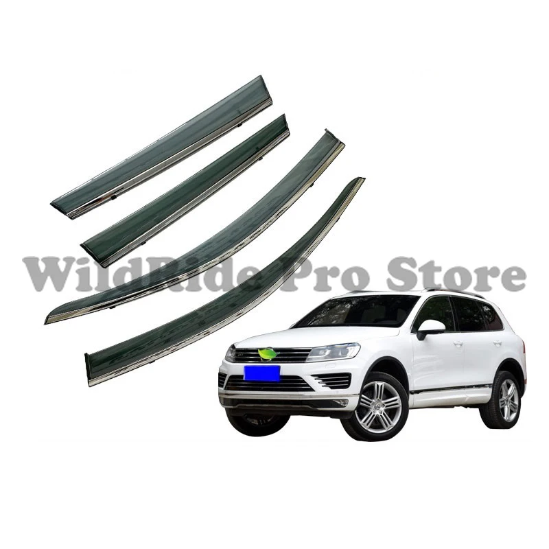 1 set For Side Rain Guards Compatible with VW Touareg 2011-2018 Vent Deflector Visor 4PCS Vent Visors Car Accessories