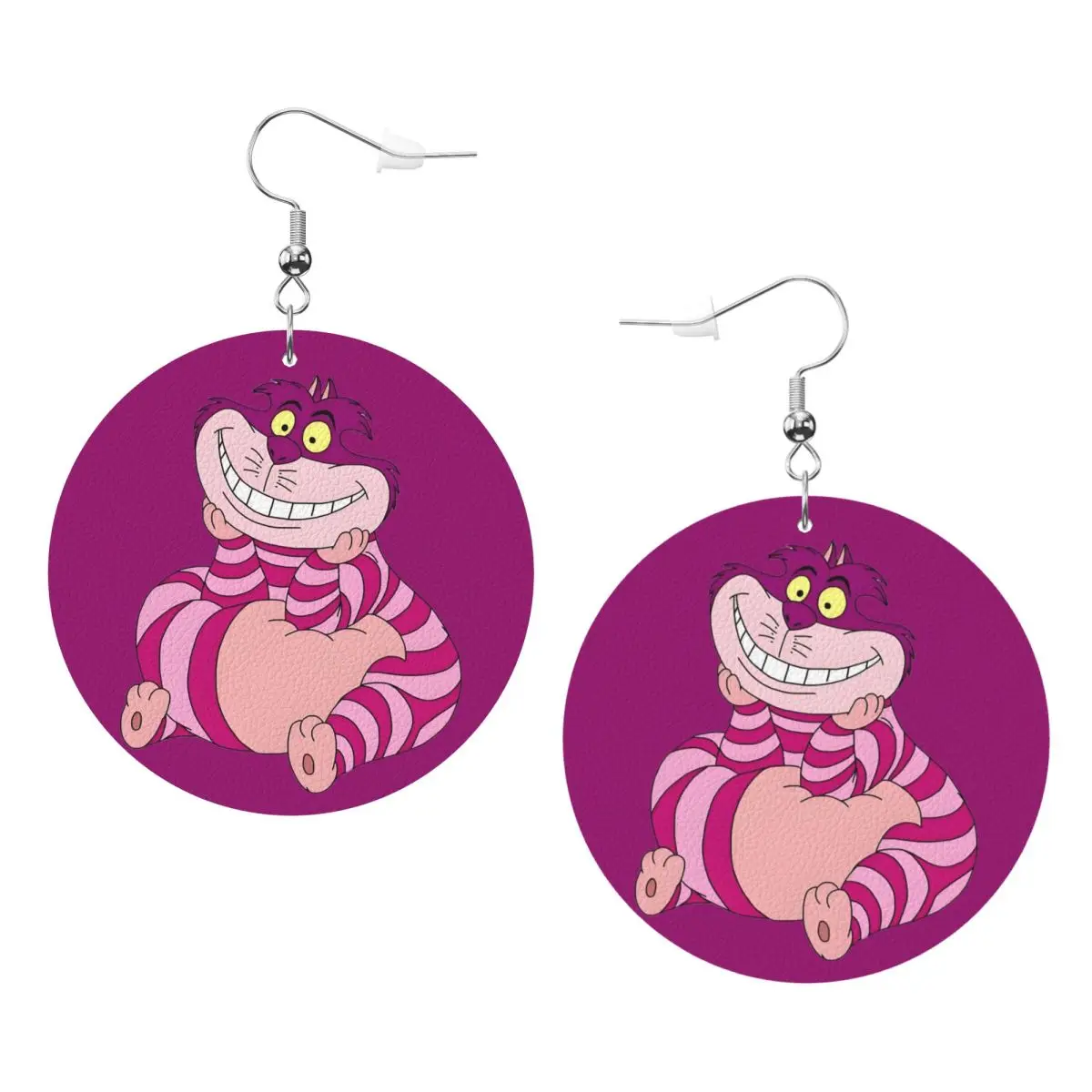 

Кожаные серьги-капли с мультяшным изображением Чеширского кота для женщин, модные, легкие, для вечеринок и праздников