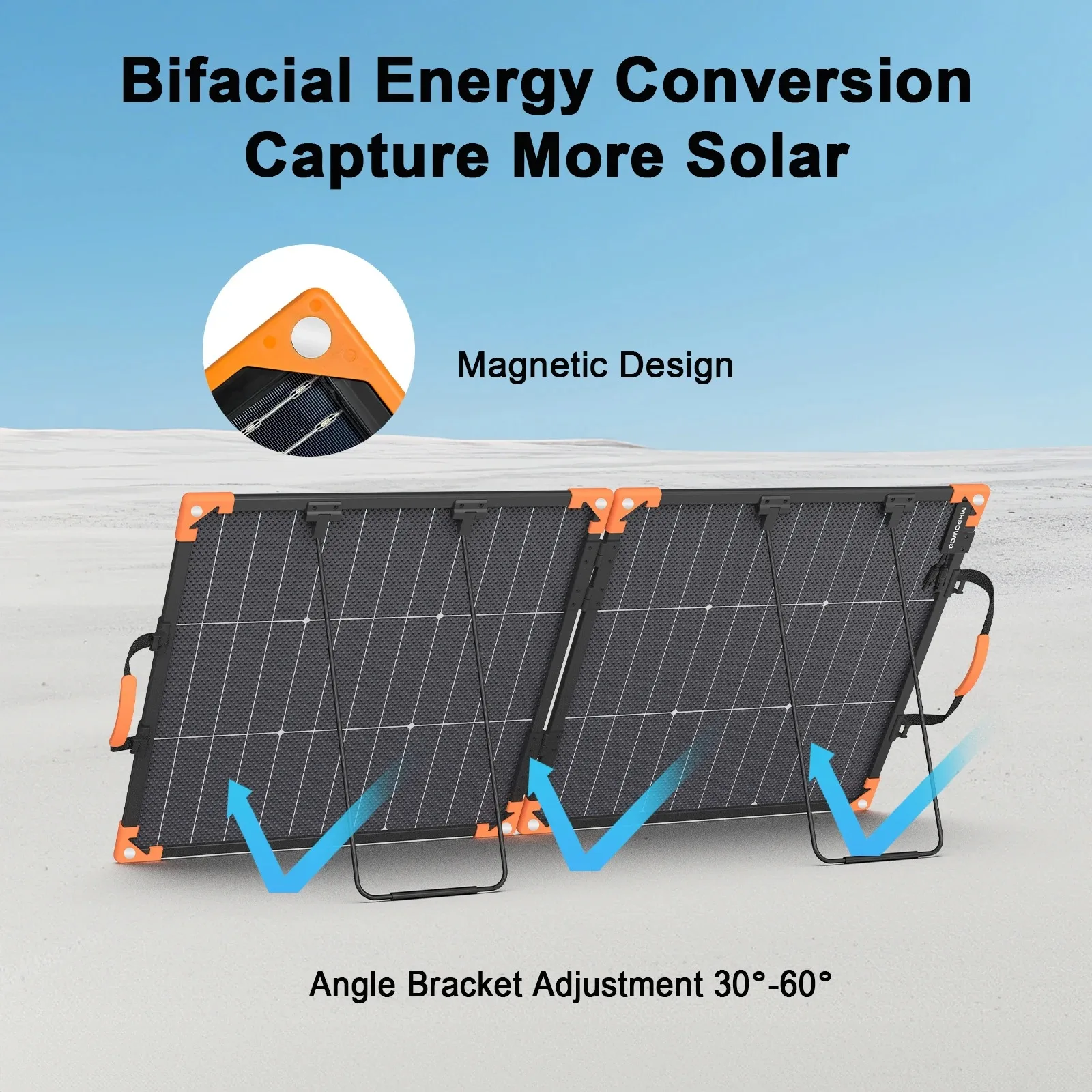 Bifacial Solar Panel Balkonkraftwerk100W/200W/400W 20V/40V Portable Foldable Solar Charger Generator Camping RV Boat Emergency