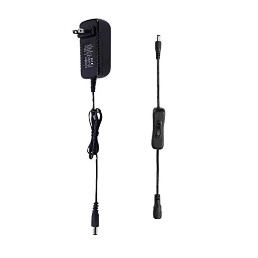 12V 1.5A Power Supply, 18W Wall Plug Power Adapter with 5.5 X 2.1mm Male Connector, 110V AC to 12V DC LED Transformer for Under