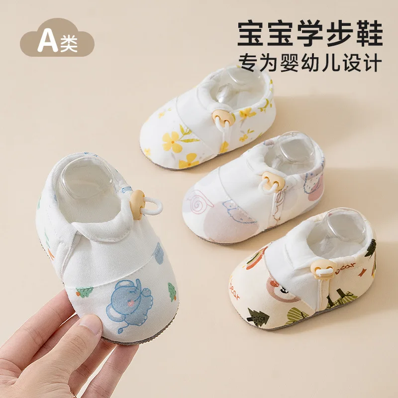 Baby 0-3-12 Months Toddler Shoes Cotton Socks Elastic Button Front  Boys and Girls Soft Sole Socks