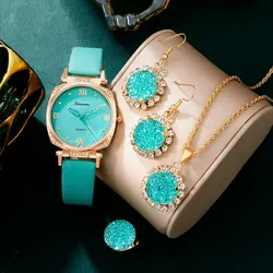 Women Fashion Luxury Quartz Watch Rhinestone Fashion Wristwatch Casual Ladies Watches Jewelry Set Clock Montre Femme