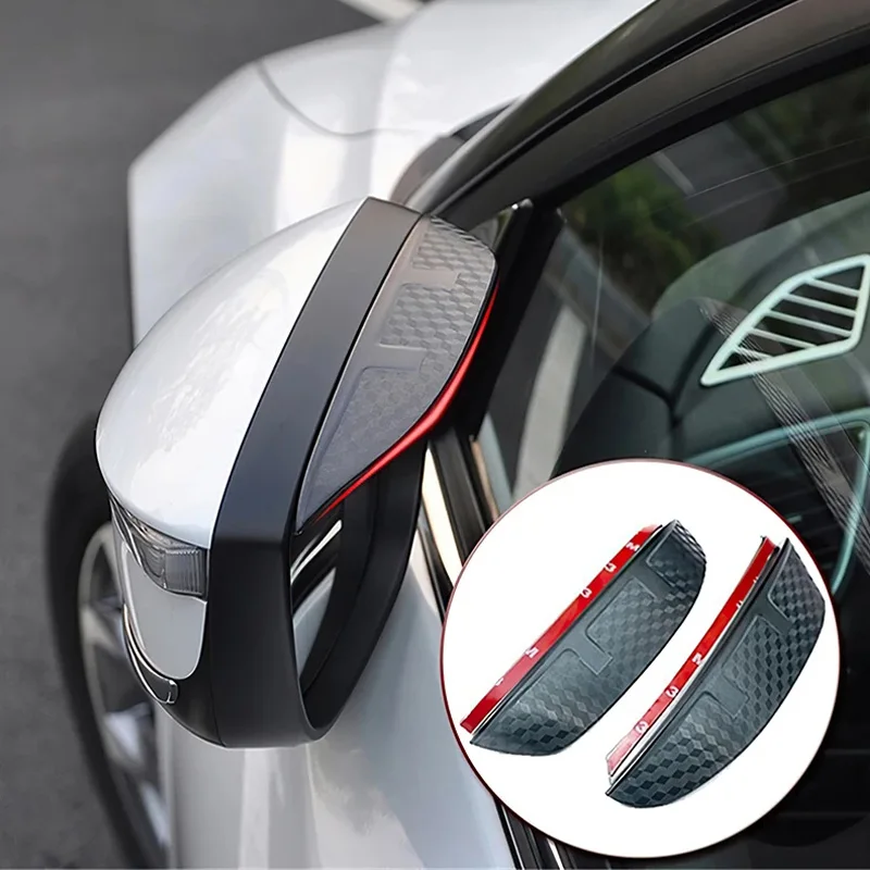 2PCS Car Rearview Mirror Rain Eyebrow Carbon Fiber Rain Shield Sun Shade Clear Vision Protector for Auto Mirror Accessories