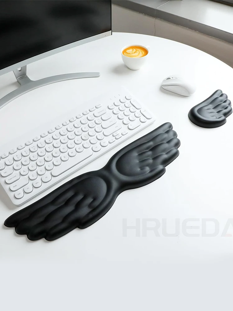 Mechanical Keyboard Mouse Wrist Rest Computer Keyboard Laptop Angel Wing Memory Foam Mouse Cushion Support Pad Wrist Support