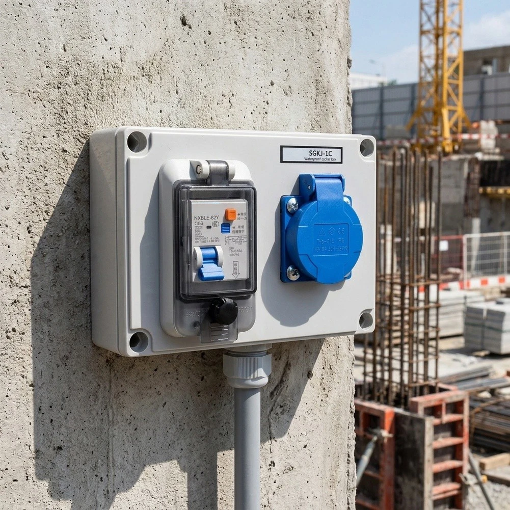 for IP54 Wall Power Distributor 16A 250V 1P+N Rated with 63A Breaker and IP67 Transparent Casing for Long Life Use