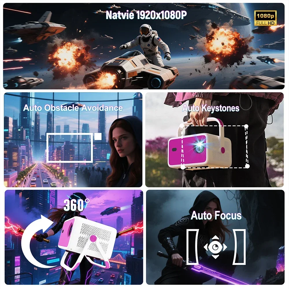 Projector TP350 4K 650 ANSI 1080P Auto Focus Smart Home Projectors Android 11 Wifi6 BT5.2 Portable Outdoor Video Theater