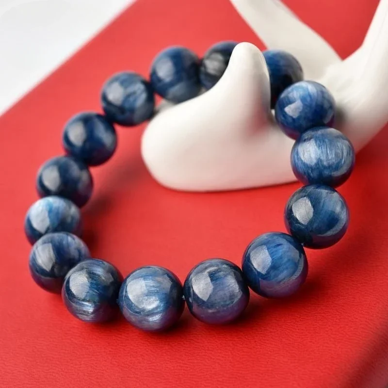 

UMQ Natural Blue Crystal Bracelet 7-15mm Opal Mineral Old Materials Single Circle Bead Bracelets Men and Women