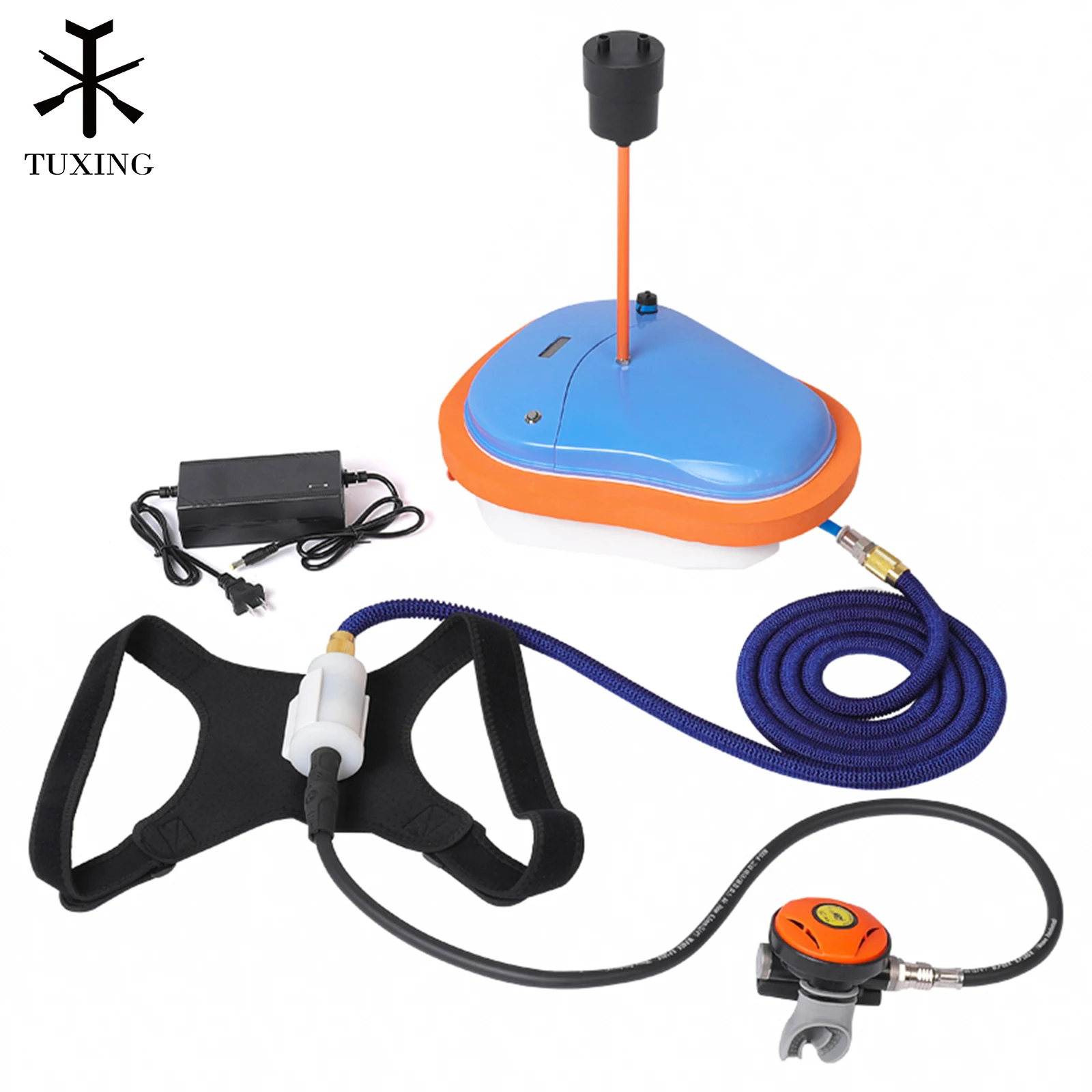 TUXING 7M Tauchventilator, wasserdicht, tragbar, wiederaufladbar, Tauchflasche mit Atemregler, Tauchausrüstung