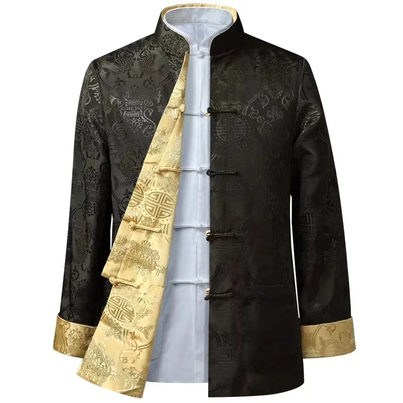 Chinese Style Men's Shirts Kung Fu Coats China New Year Tang Suit Traditional Clothing for Men Jackets Hanfu Men Clothing Blouse