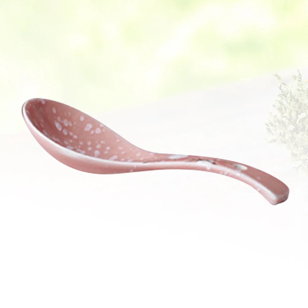 

Pink Small Ceramic Spoon Handcrafted Underglaze Design Multiuse Soup Dessert Spoon for Home Restaurant Japanese Style Tableware