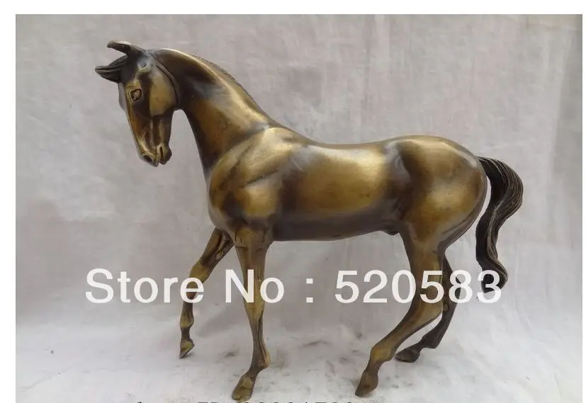 

11" China Chinese Bronze Animals Sculpture Steed JiXiang Tang Horse Statue (A 0319 discount 35%)