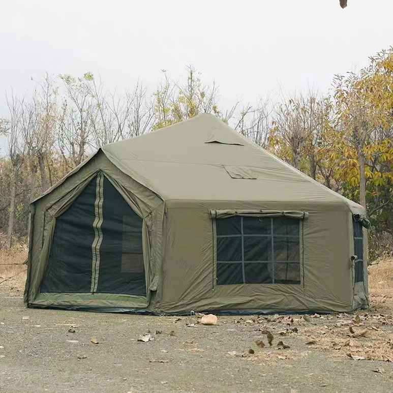 Newest Hexagonal Green Inflatable Family Tent Large Air Tent for Outdoor Camping