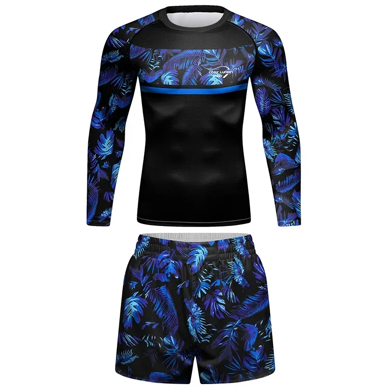 Roupas de ginástica dos homens compressão agasalho mma bjj roupas esportivas camisa basquete correndo fitness camiseta calças conjunto boxe