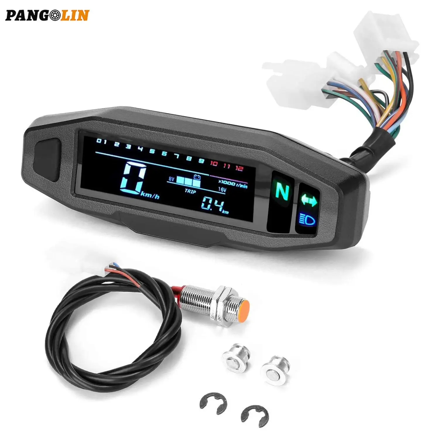 

12V Universal Moto Digital Speedometer Tachometer Odometer Electric LCD RPM Dash Fuel Injection Carburetor Meter for cars boats