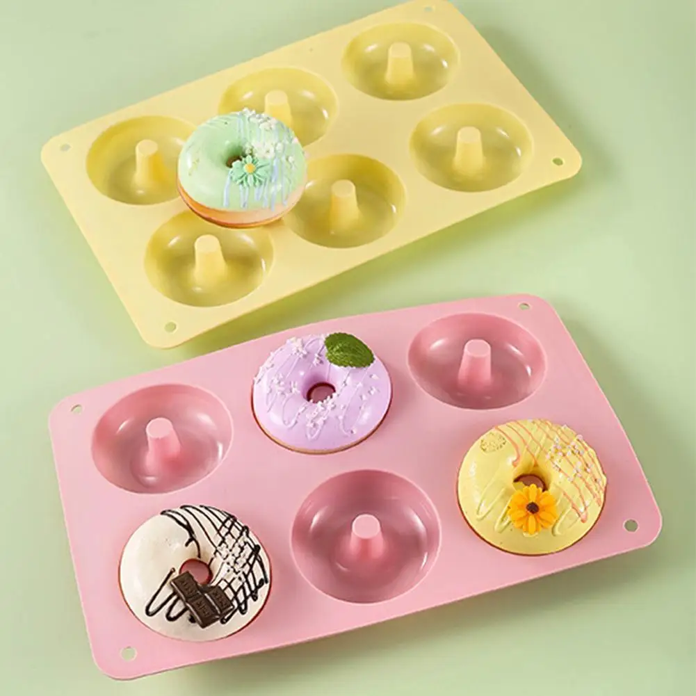 Donut Mold Round Food Grade Silicone Macaron Color Non Stick Baking Tool For Home Kitchen Cookie Doughnut Dessert Making
