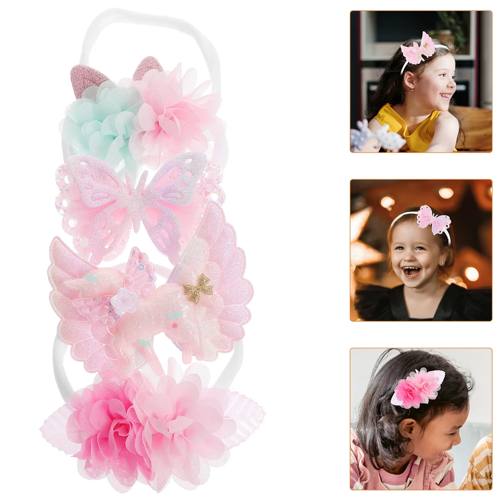 

1 Set Easter Headband Decorative Bunny Ear Unicorn Wing Butterfly Hair Accessories Cute Headband for Girls Women Easter Party