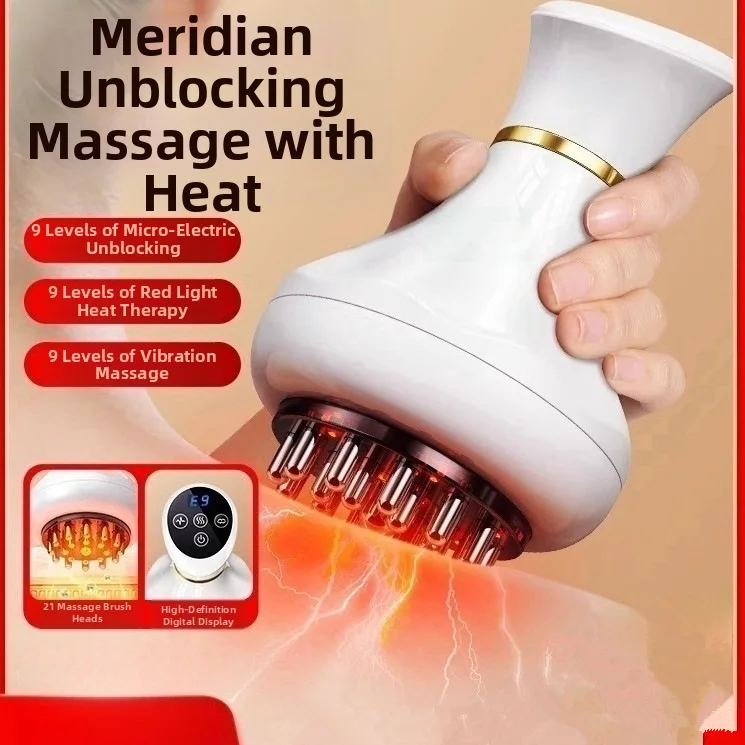 Electric Gua Sha Massager Tool Meridian Brush Lymphatic Drainage Slimming Scraper for Women Home Spa Facial Massage Health Care
