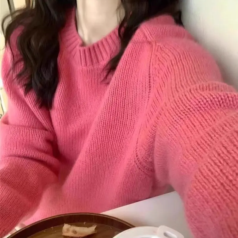 الخريف والشتاء موضة جديدة المرأة أنيقة محبوك هوديي الدافئة وسميكة الكشمير الكورية طويلة الأكمام سترة القمم البلوز #6