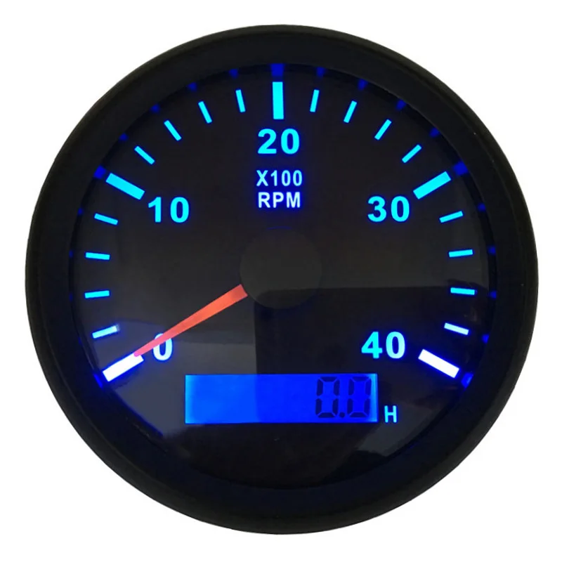 Auto Truck Boat 85mm Tachometers Gauges Revolution Meters 0-4000RPM Show Rev Counters with Red / Blue Backlight & Hourmeters - view 3