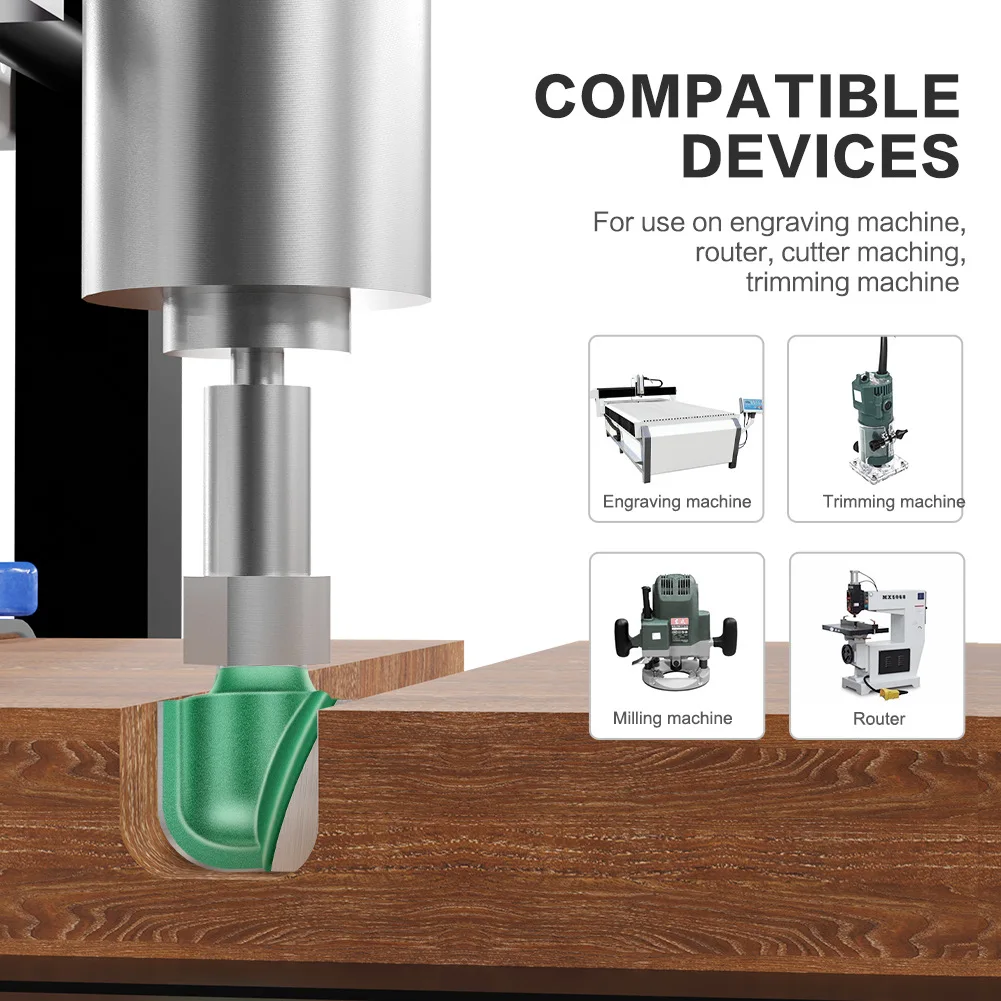 8-handle Double Arc Round Bottom Slotting cutter, Woodworking scraping, Bowl digging, Round bottom, Chamfering Milling Cutter