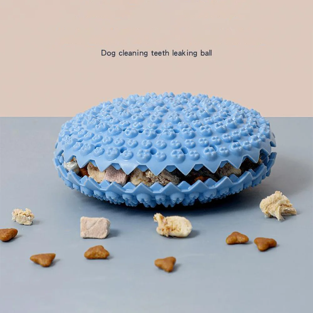 

Dog Toys Rubber Flying Disc Automatic Leakage Slow Food Feeder For Small Medium Dogs Pet Chew Toys Resistance Bite Cleans Teeth