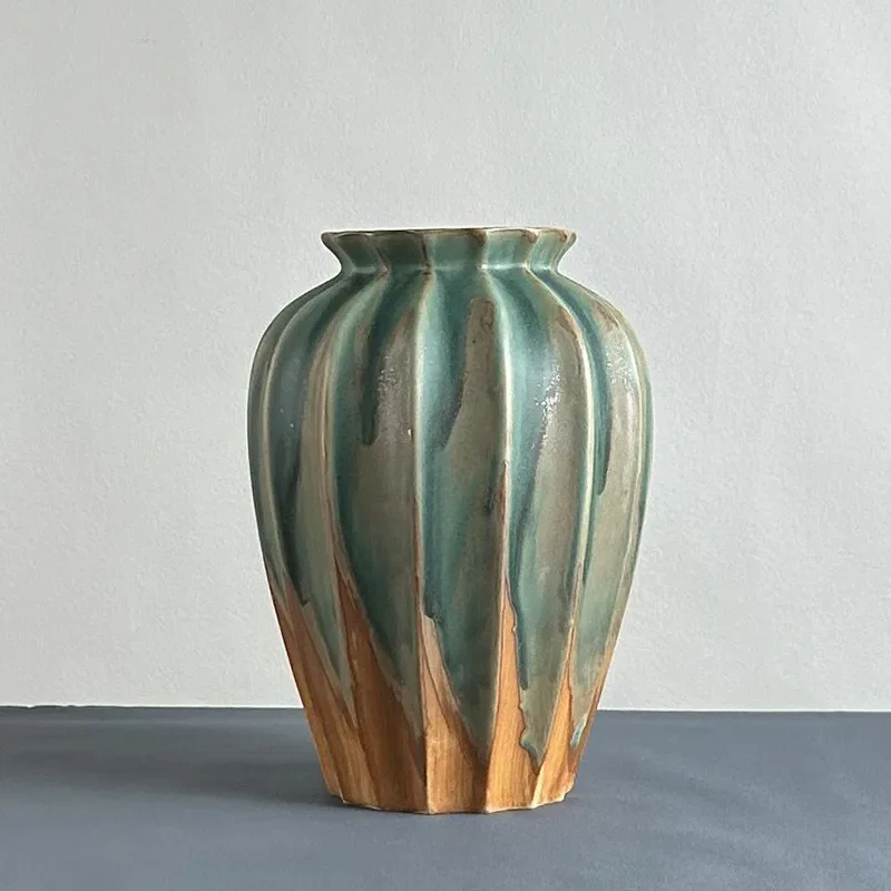 for Chinese Style Wabi Sabi Ceramic Vase Jingdezhen Pottery Non Porous Flower Ornaments Retro Decorative Pot for B and B
