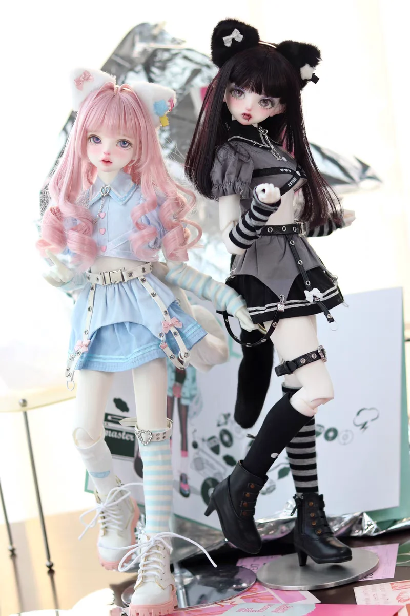 

Одежда для куклы BJD подходит для 4-точечного комплекта детской одежды с изображением медведя mddmsd для девочек, кота с морской солью, кота с черным сахаром, комплект из 7 предметов, новый