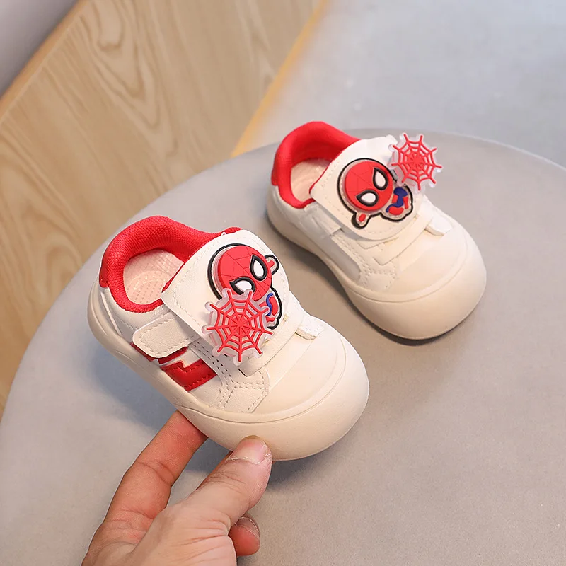 Disney Casual Baby Shoes Infant Baby Girl culla scarpe Cute Cartoon Spider-Man Soft Sole Prewalker Sneakers scarpe da passeggio bambino