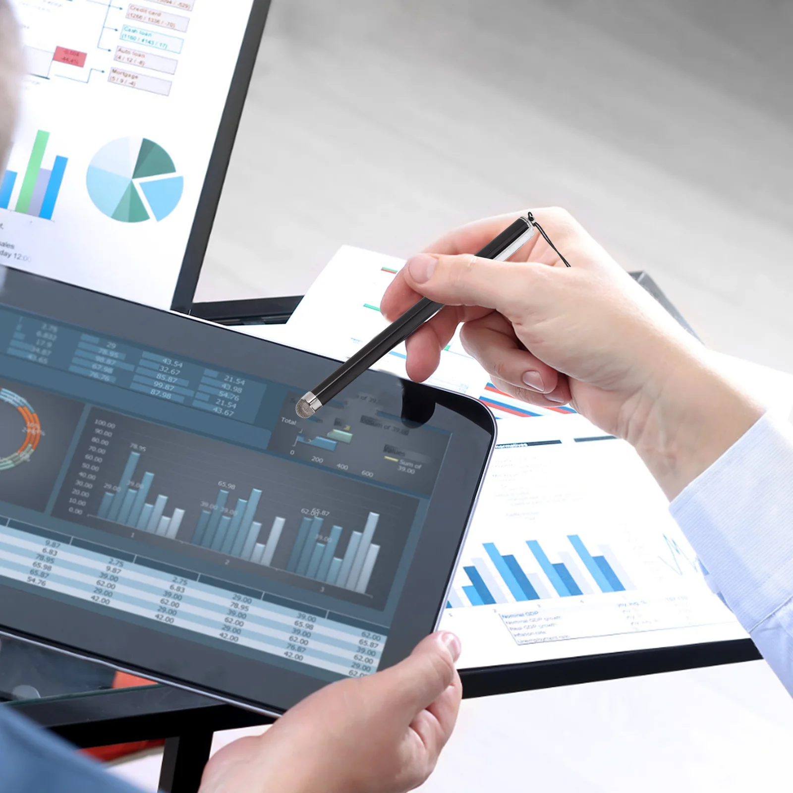 1 قطعة قلم تحكم باللمس كبير طرف قابل للفصل حساسية عالية للهواتف الذكية والأجهزة اللوحية وأجهزة الكمبيوتر المحمولة والملاحة