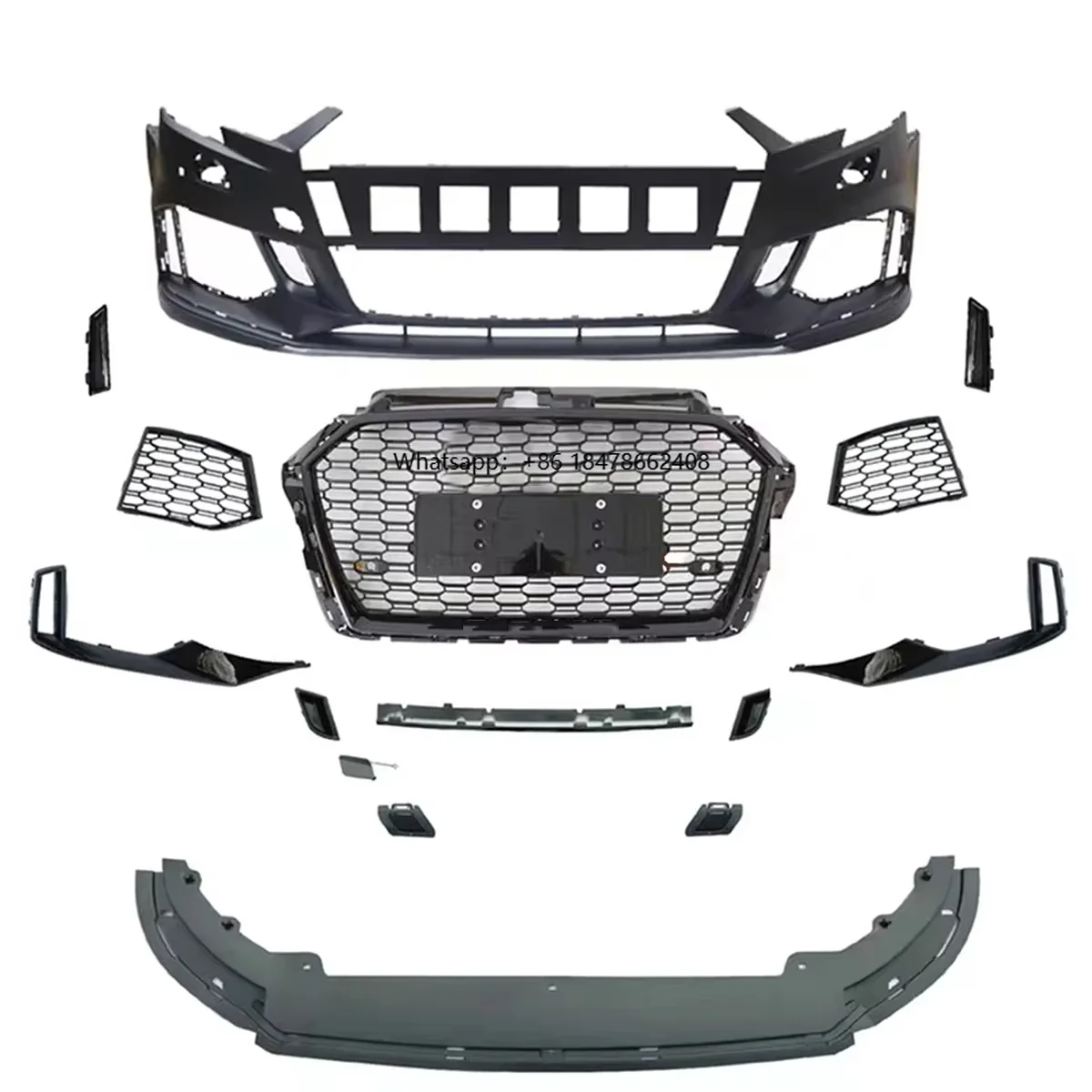 

RS3 Style Front Bumper Kit Include Front Bumper Grille Body Kit for A3 S3 2017 2018 2019