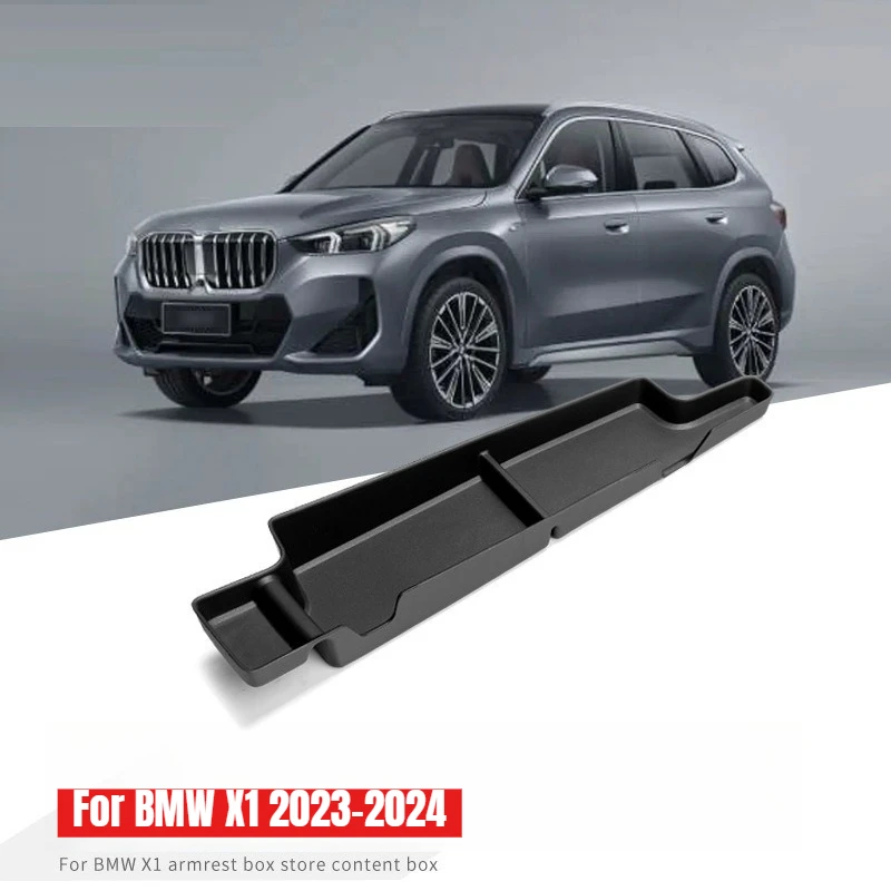 For BMW X1 2023 2024 Center Console Armrest Storage Box TPE Organizer Waterproof Car Central Control Tray Interior Accessories