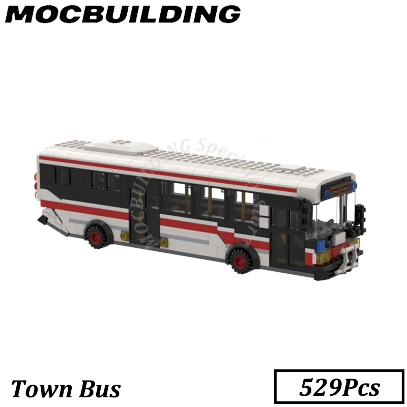 City Bus Town Vehicle School Bus Stop City Building Display MOC Building Blocks Brick Toys Construction Gift Christmas Present